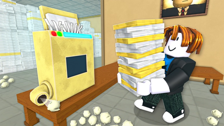 Roblox promotional thumbnail for Shred Papers